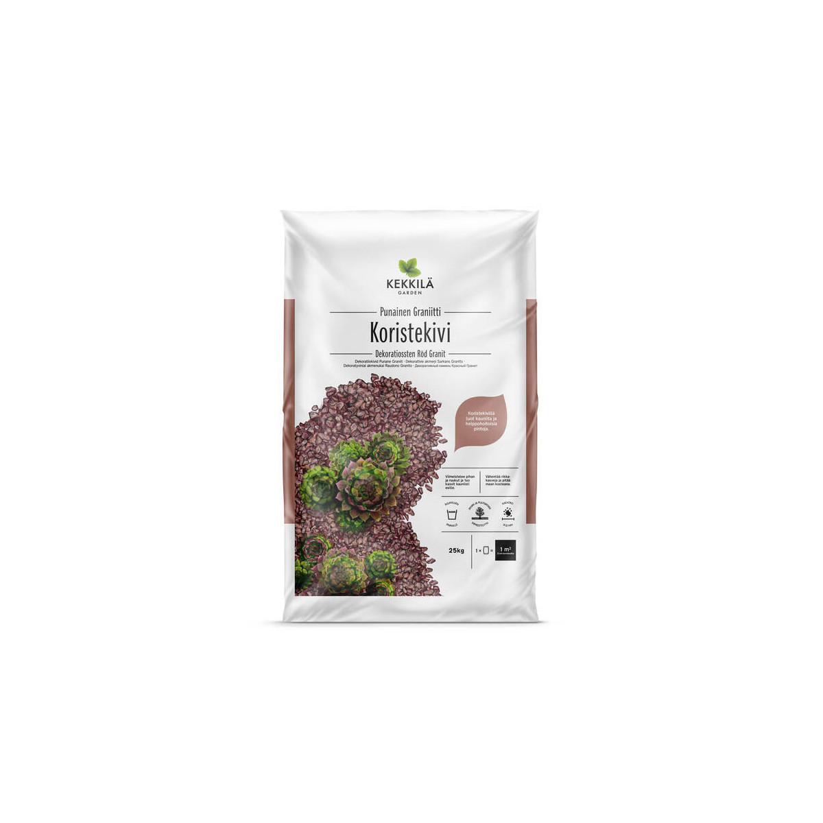Kekkilä Koristekivi Punainen graniitti, 25 kg