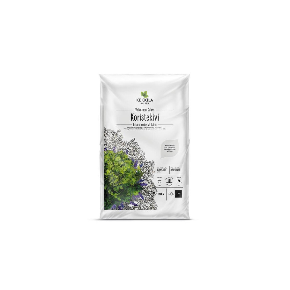 Kekkilä Koristekivi Valkoinen gabro 25 kg, LAVA 42 kpl