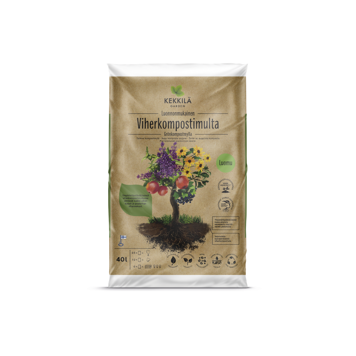 Kekkilä Viherkompostimulta, 40 l, luomu