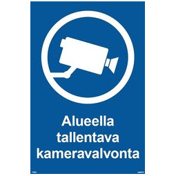 Alueella tallentava kameravalvonta muovi 150 x 200 mm