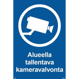 Alueella tallentava kameravalvonta tarra 150 x 200 mm