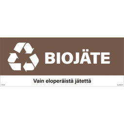 Jätelajitteluastian kylkitarra Biojäte 400 x 160 mm