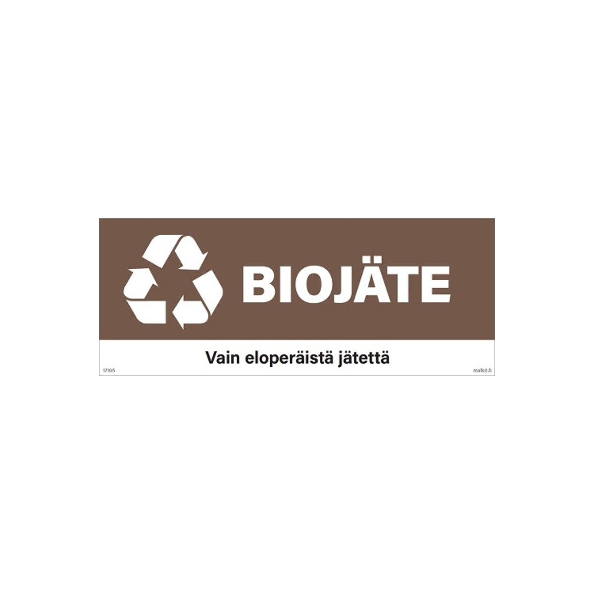 Jätelajitteluastian kylkitarra Biojäte 400 x 160 mm