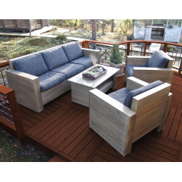 Tammiston Puu Jäkälä terassikalusto 3+1+1+pöytä