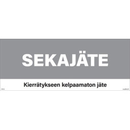 Jätelajitteluastian kylkitarra Sekajäte 400 x 160 mm