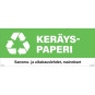 Jätelajitteluastian kylkitarra Keräyspaperi 400 x 160 mm