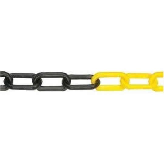 Kettinki muovi 8 mm 25 m musta-keltainen