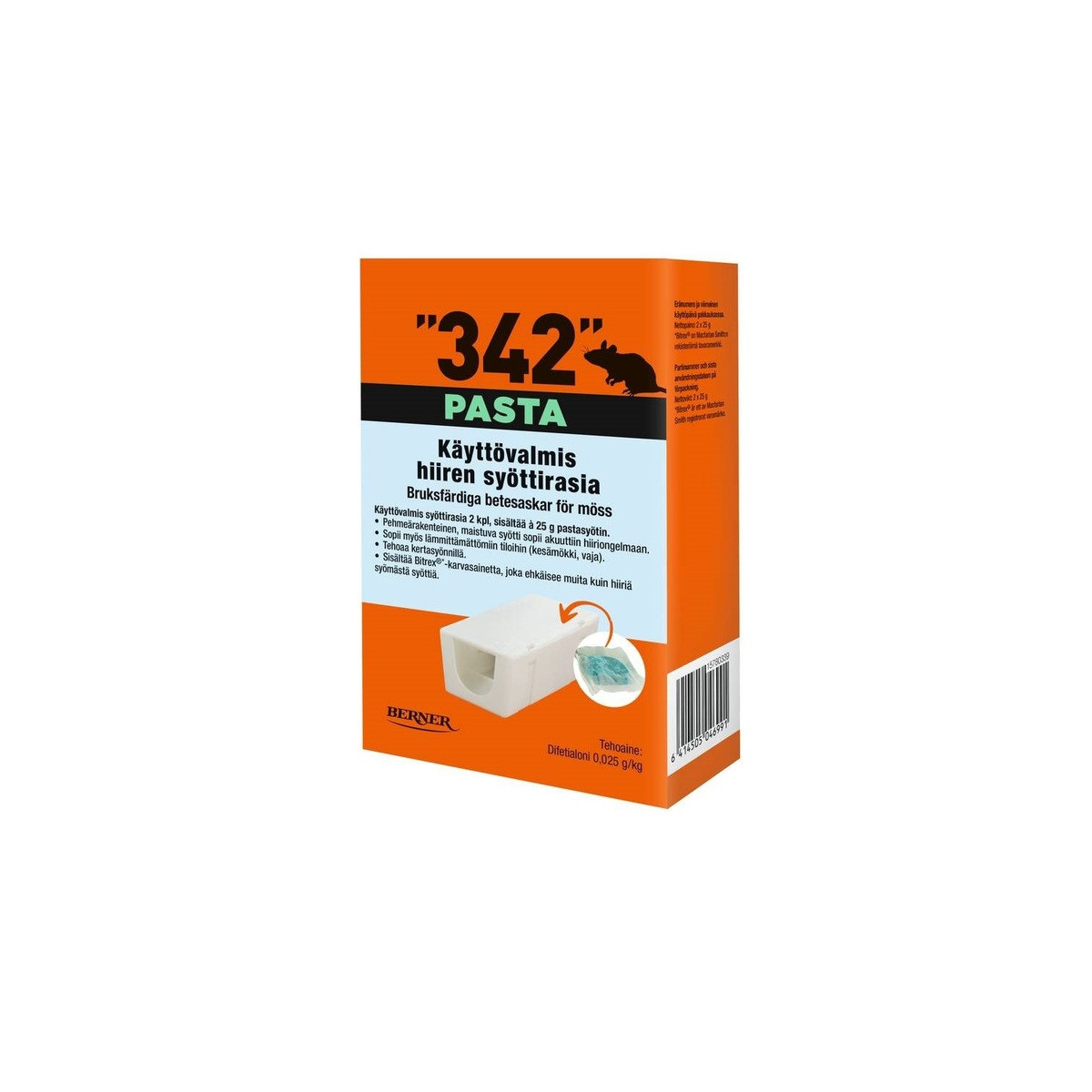 Hiirenmyrkky 342 syöttirasia 2 kpl, pasta