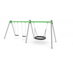 Keinurunko pesäistuimella ja kahdella istuinpaikalla