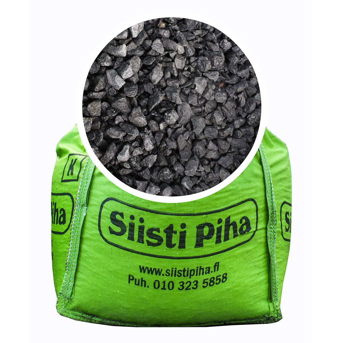 Musta koristesepeli 6-16 mm, suursäkki 1000 kg | Siisti Piha