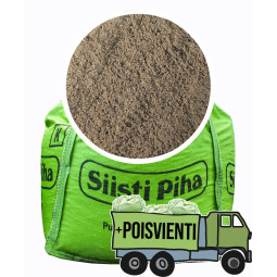 Asennushiekka + ylijäämämaan poisvienti 1 m3