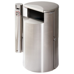 Helsinki Siti roskakori 60 l RST, putkituhkakupilla